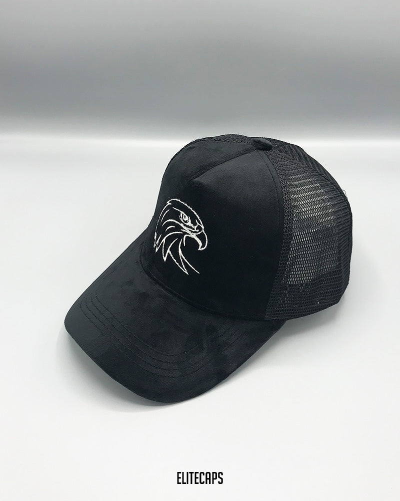 Black Velvet Eagle Embroidered Trucker Cap - C0411