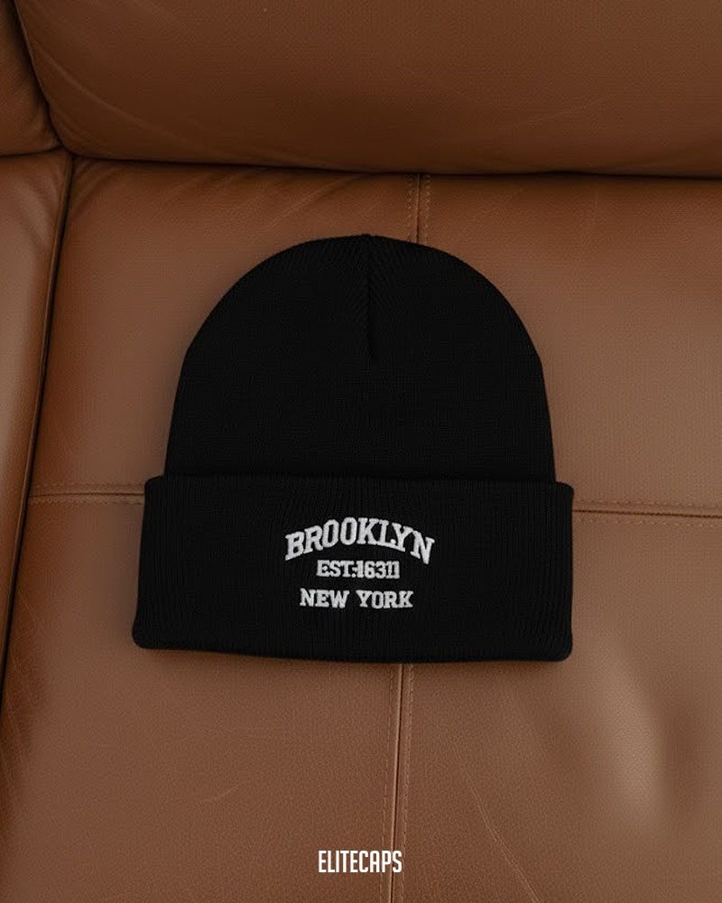NY Brooklyn Embroidered Soft Beanie - B0140