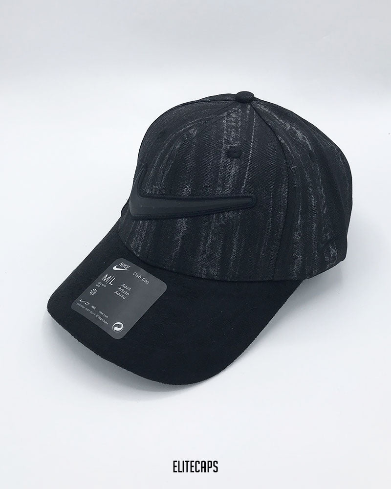 NKE Black Contrast Suede Baseball Cap - C0529