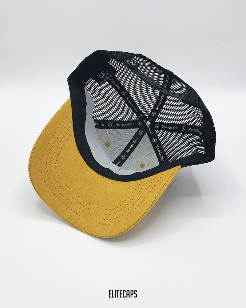 Yellow Mercedes Suede Trucker Cap - C0686