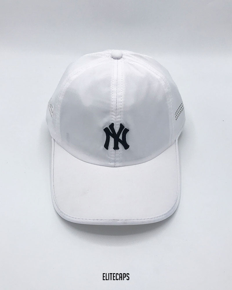 White NY Soft Parachute Baseball Cap - C0596