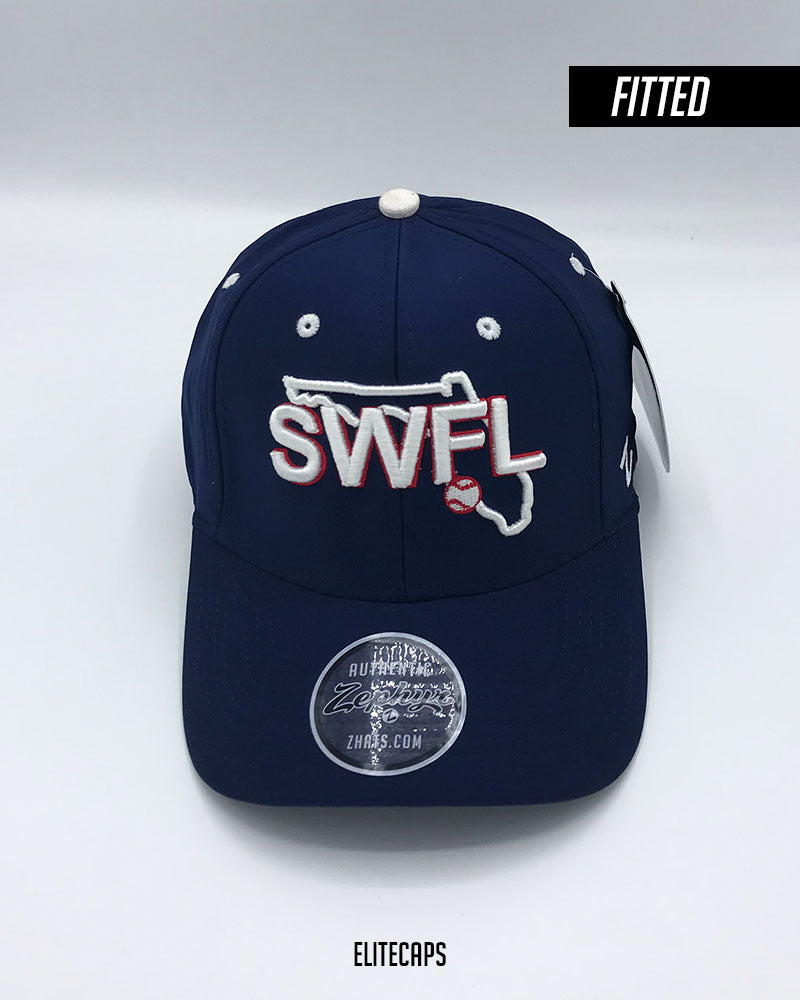 Navy Blue SWFL Embroidered Fitted Cap - C0427