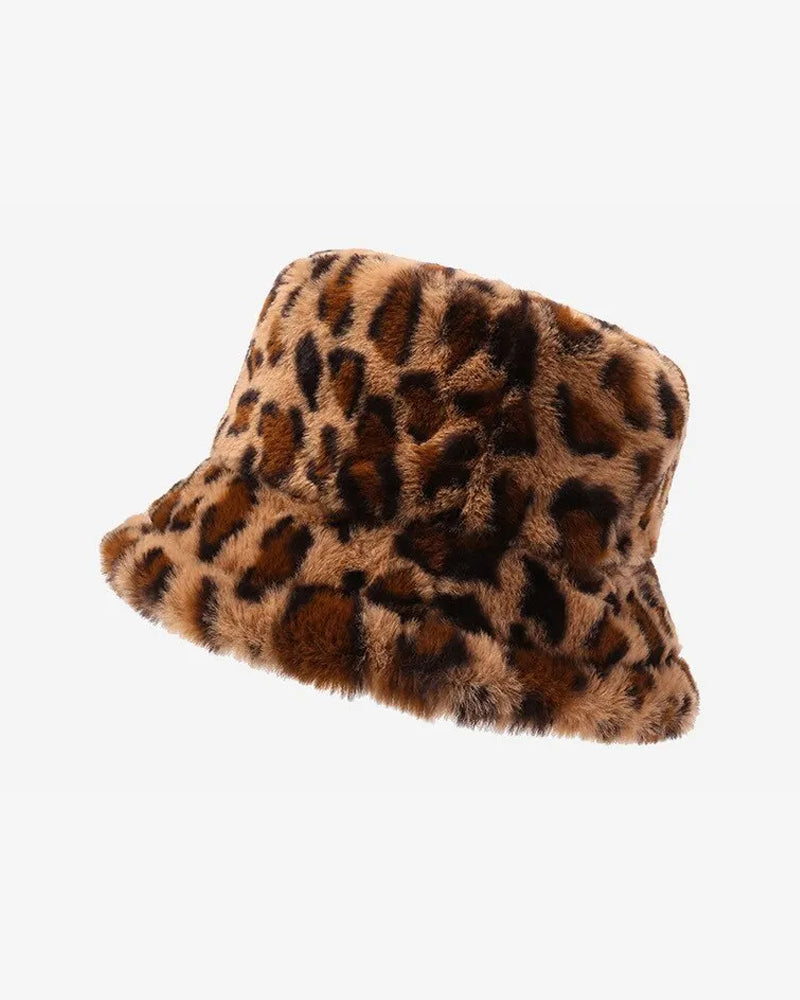 Soft Leopard Versatile Warm Bucket Hat - H0101