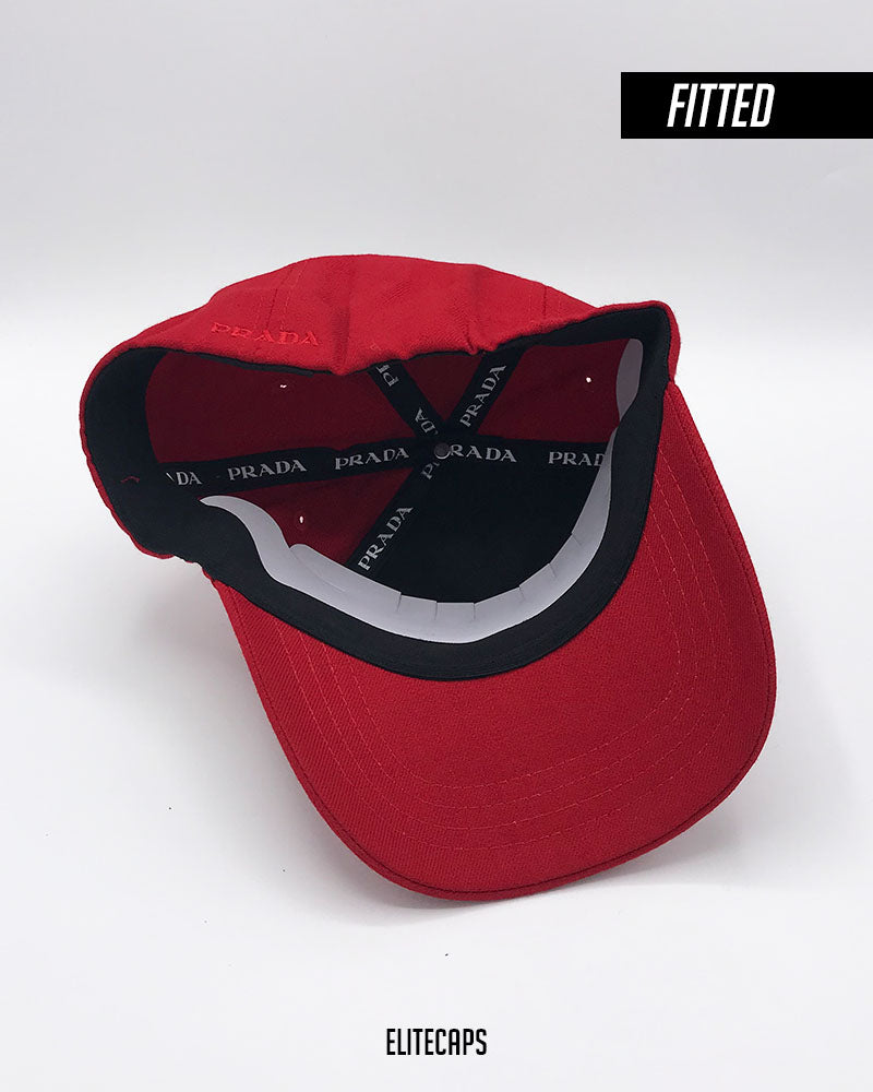 PRADA Bold Red Fitted Cap - C0623