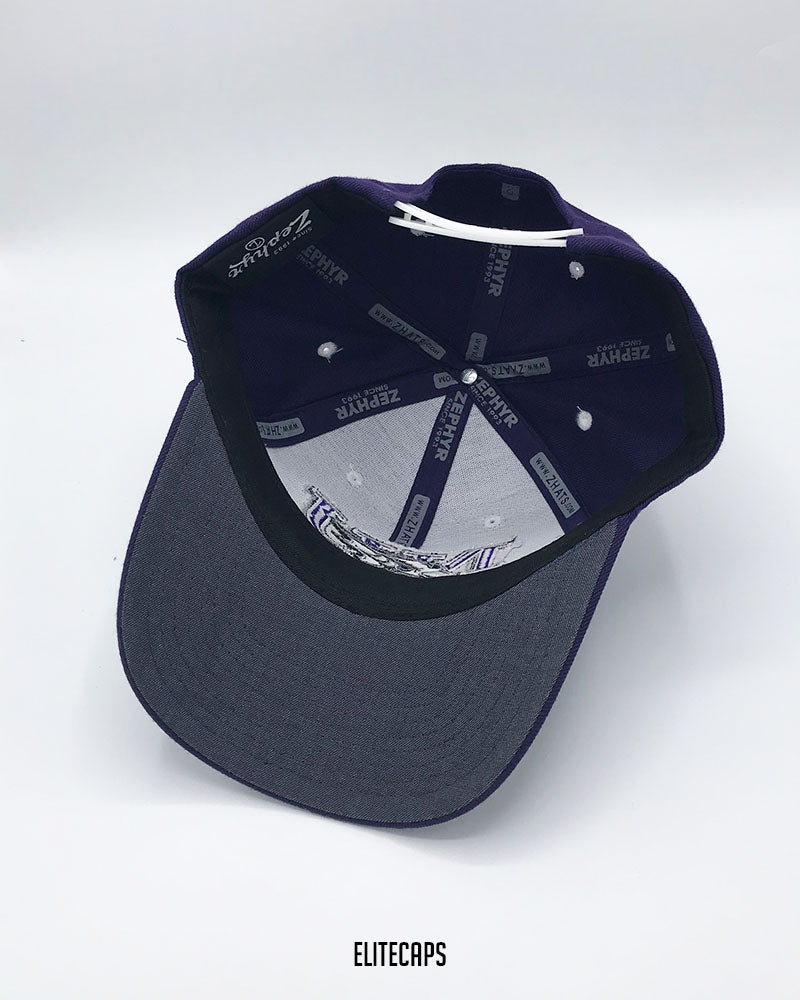 Purple EAGLE Contrast Embroidered Cap - C0512