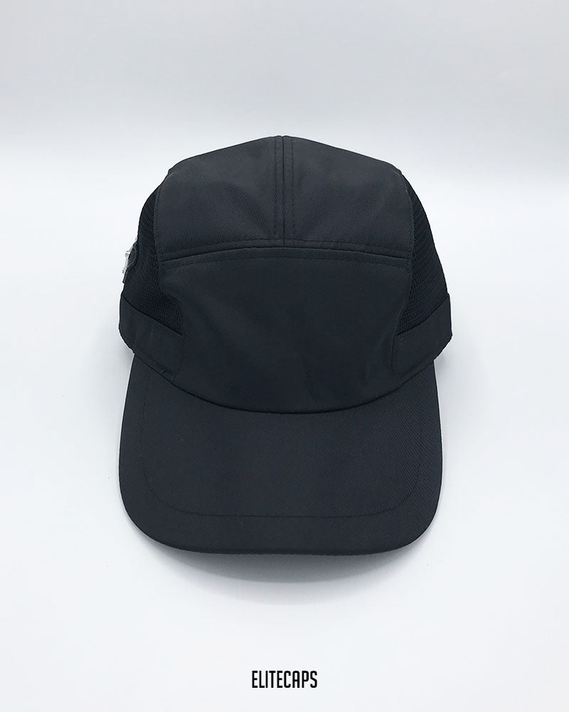 PRADA Black Mesh-Panel Baseball Cap - C0625