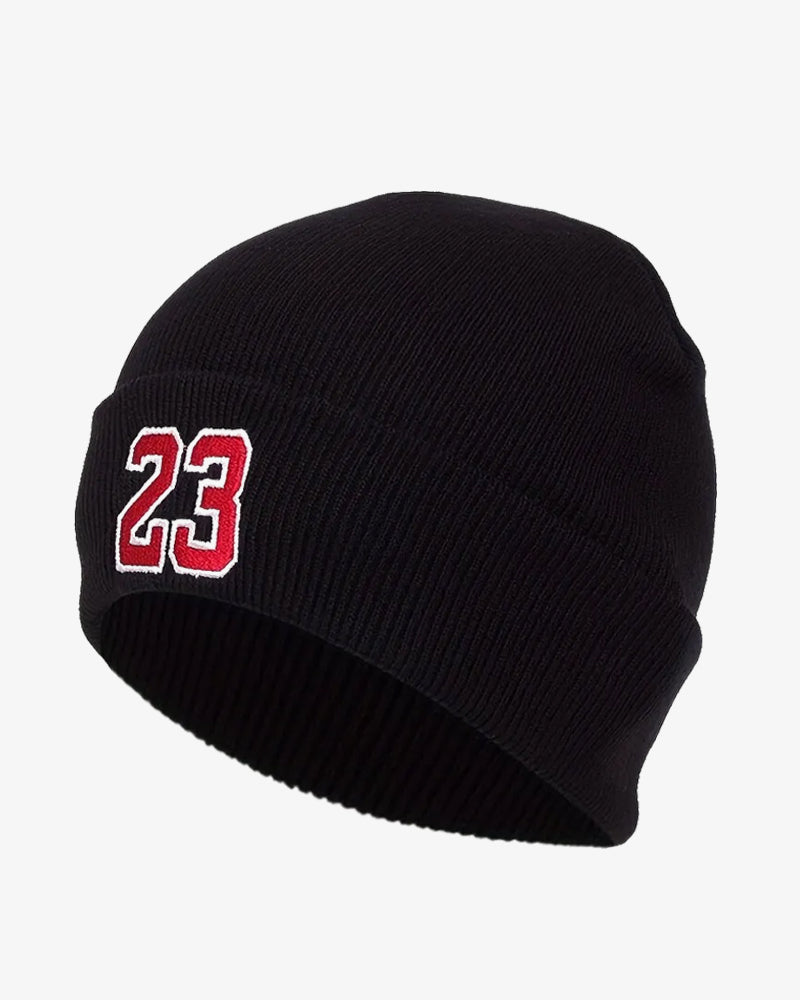 Black Embroidered Beanie - B0104