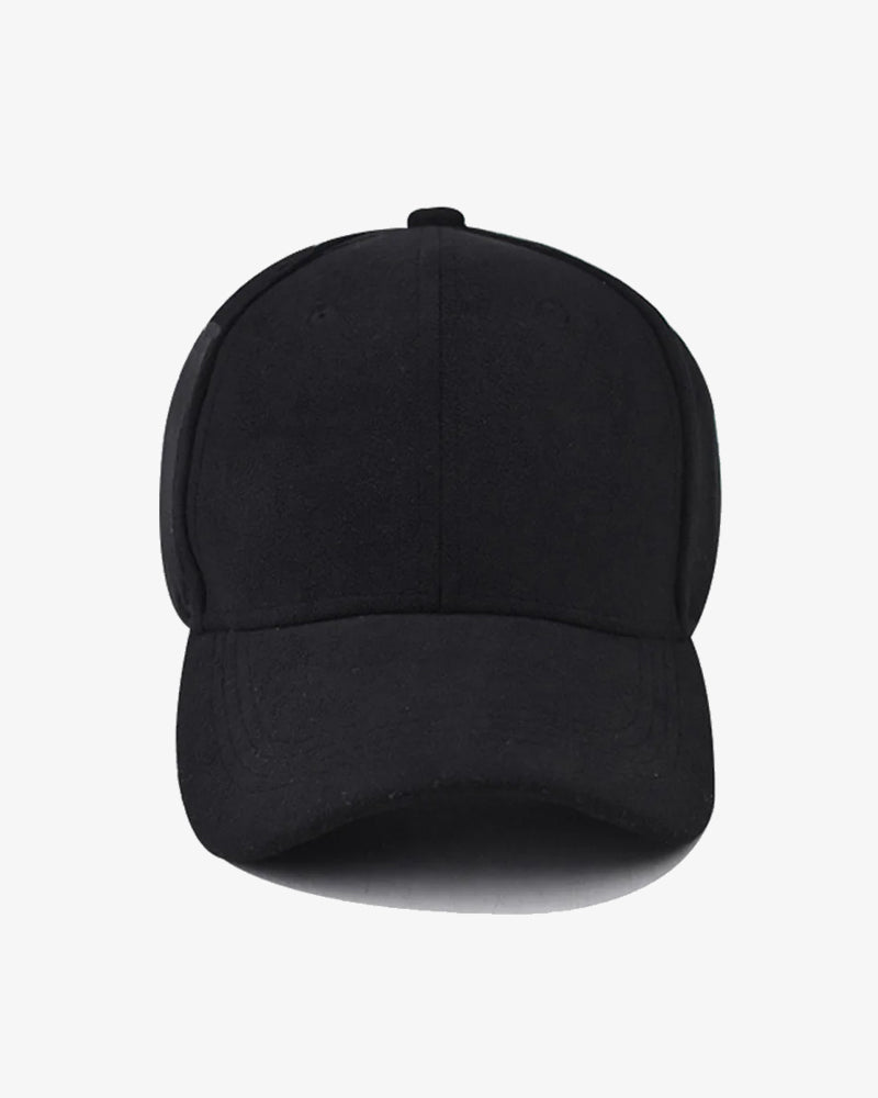 Basic Black Suede Cap - C0118