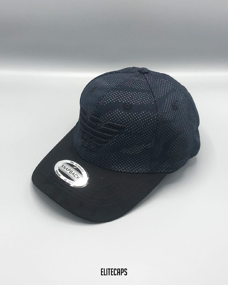 AR Black Navy Patterned Baseball Cap - C0425