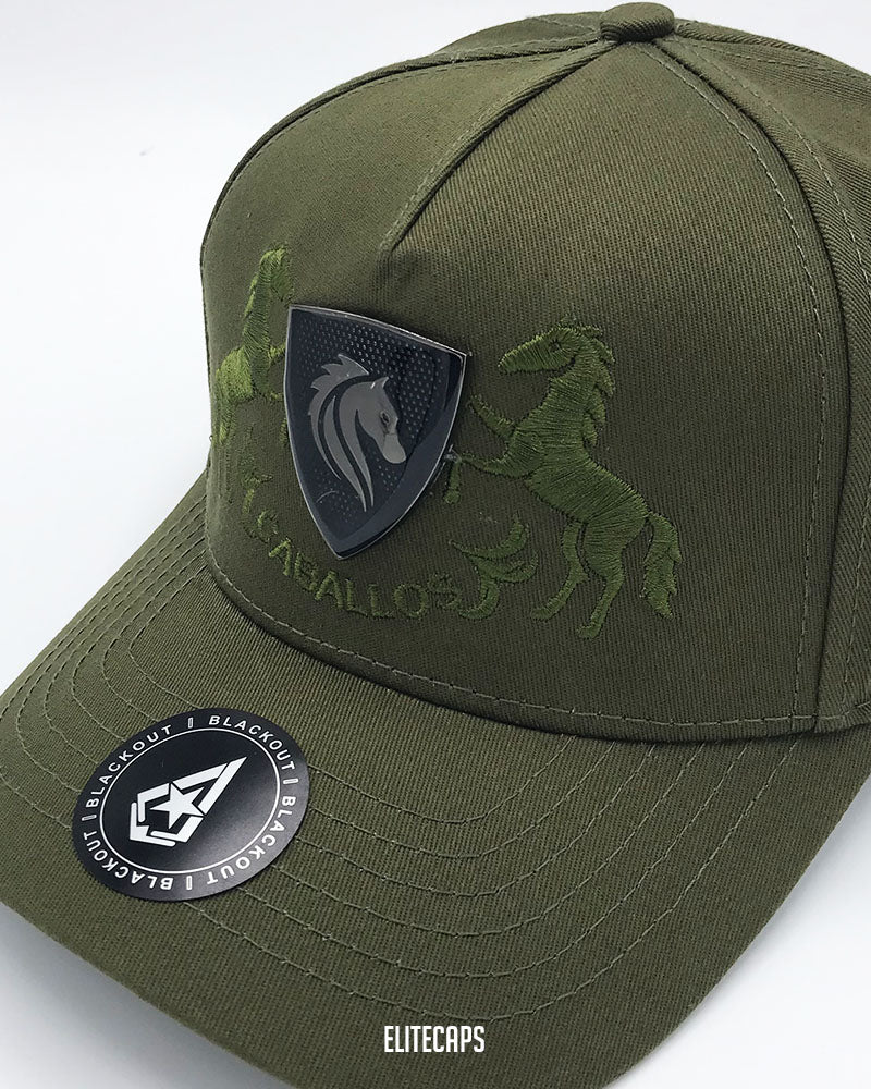 Luxury Green Horse Embroidered BKT Cap - C0475