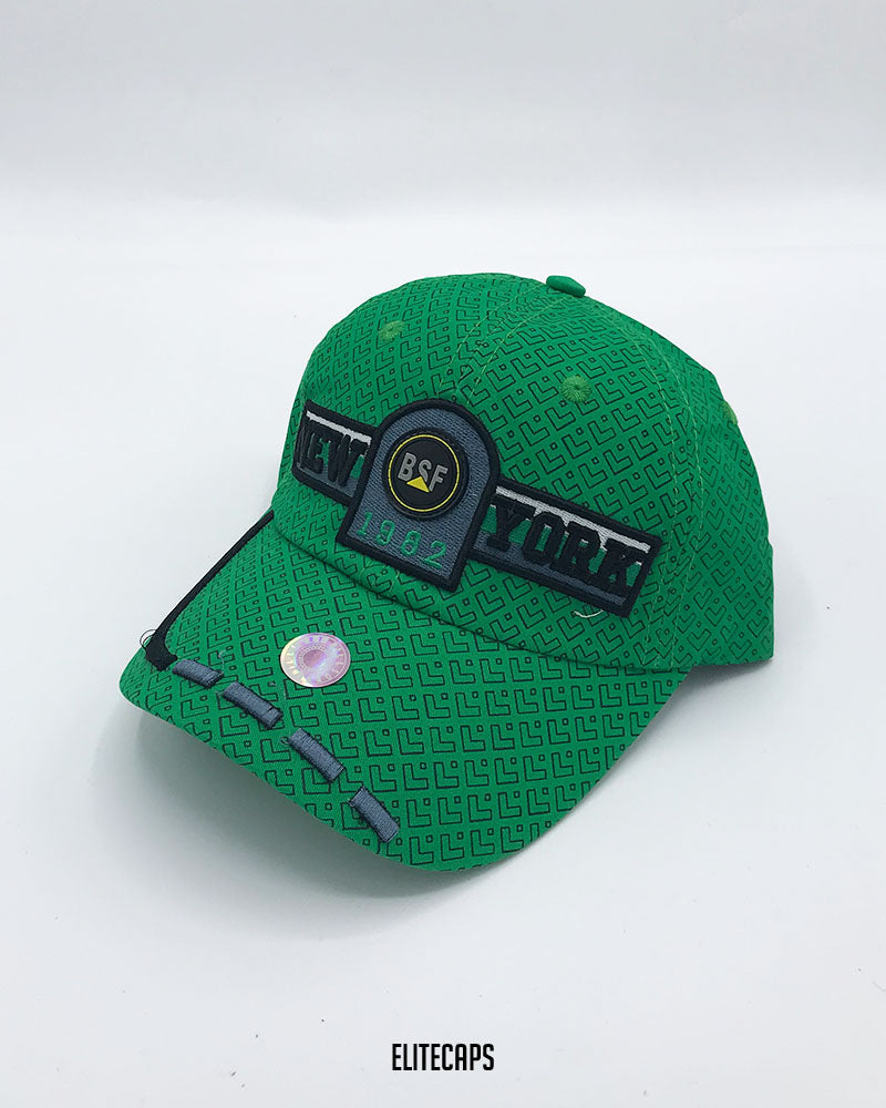 White New York Embroidered Pattern Cap - C0343