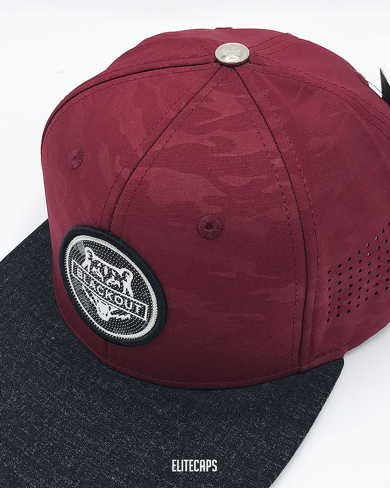 Maroon Camouflage Two-Tone BKT Snapback Cap - C0471