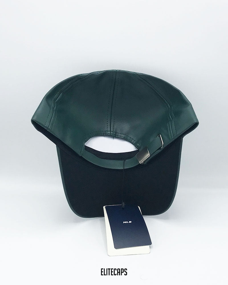LA Deep Green Faux Leather Cap - C0360