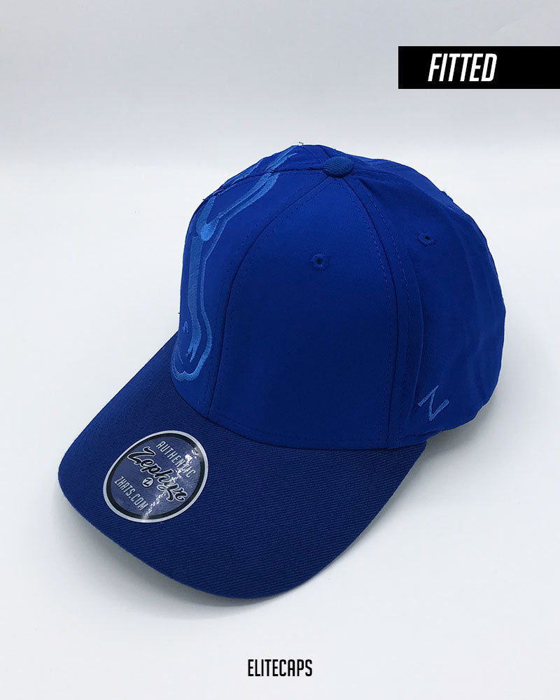 Royal Blue Horse Embroidered Fitted Cap - C0487