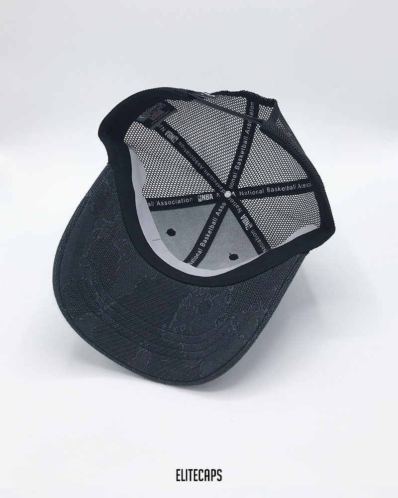 NBA Grey Bull Embroidered Trucker Cap - C0555