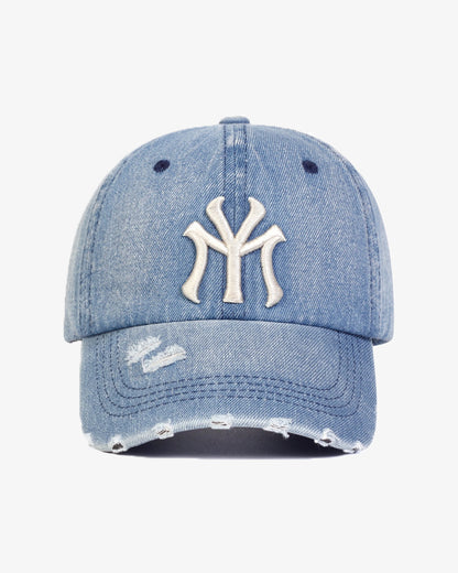 NY Embroidered Blue Denim Cap - C0135