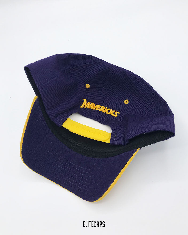 Purple Mavericks Bull Contrast Embroidered Baseball Cap - C0485