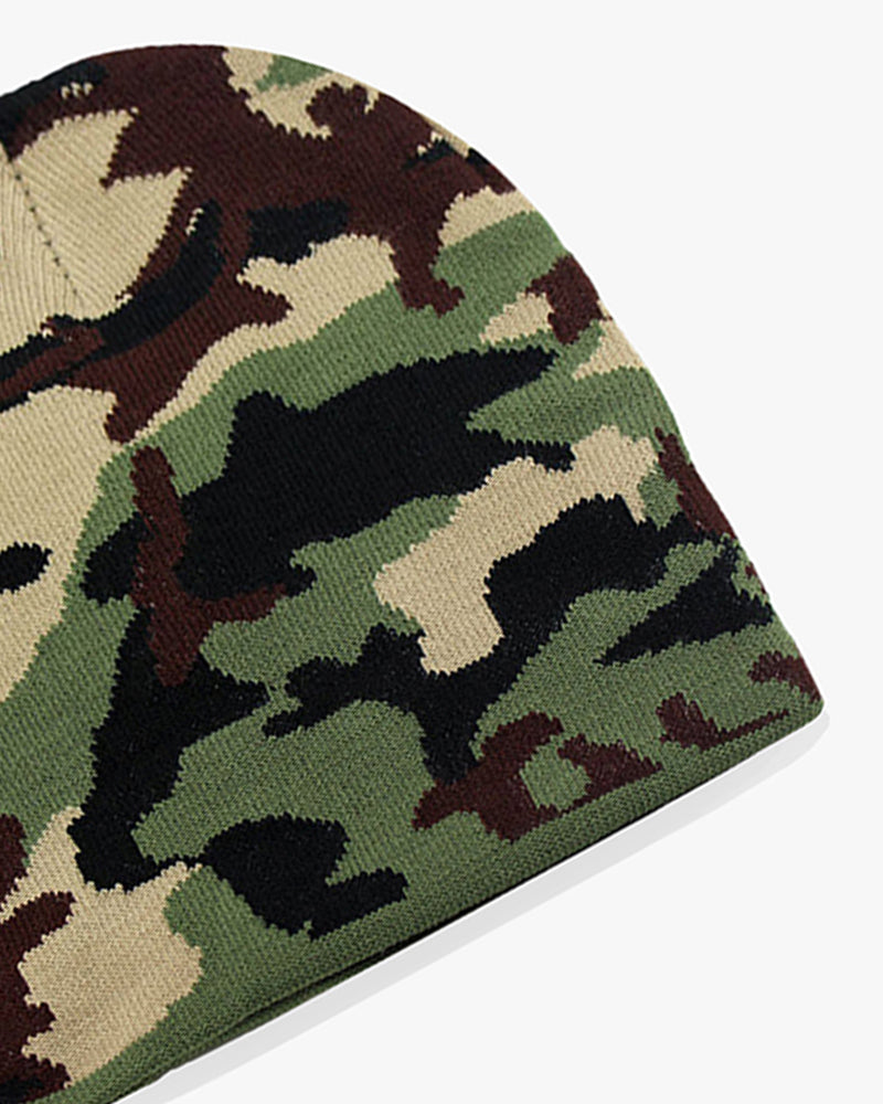 Green Camouflage Knit Beanie - B0124