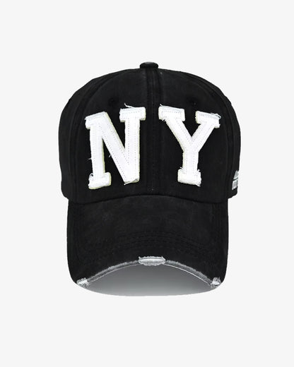 Vintage Black & White NY Embroidered Cap - C0171