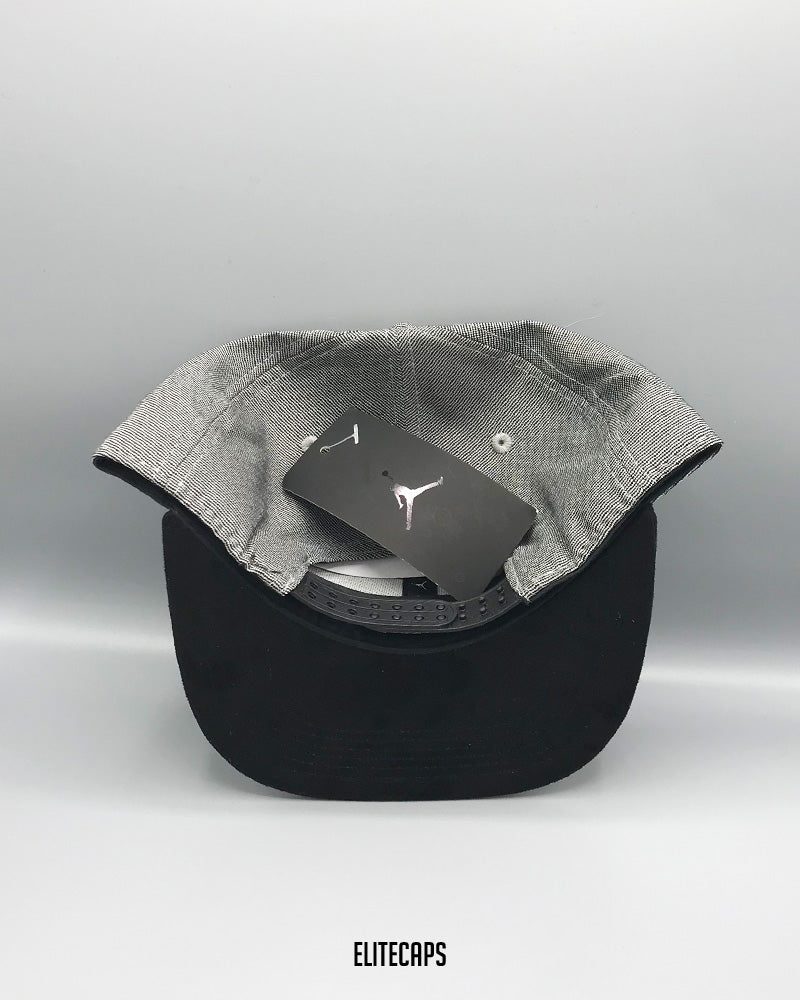 JDN Grey & Black Pinstripe Snapback Cap - C0397