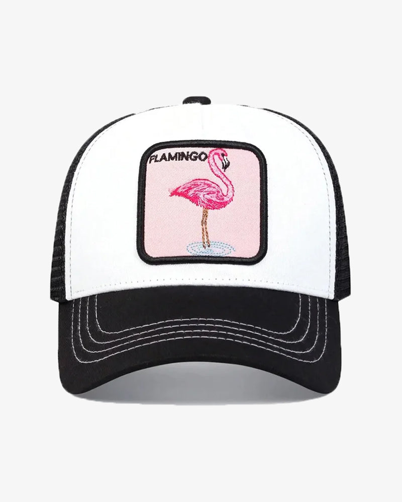 Flamingo Embroidered Trucker Cap - C0163