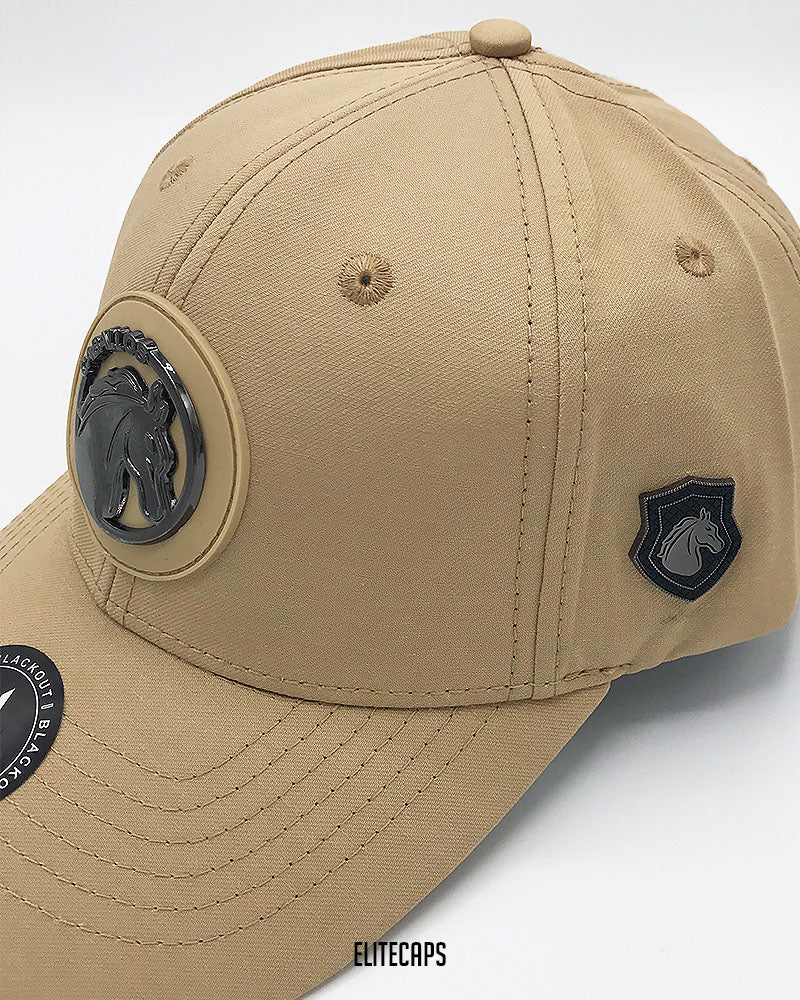 Luxury Khaki Beige Horse BKT Cap - C0469