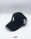 RL Black Polo Baseball Cap - C0372