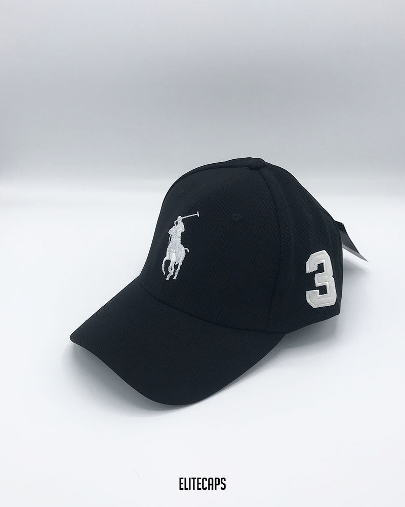 RL Black Polo Baseball Cap - C0372