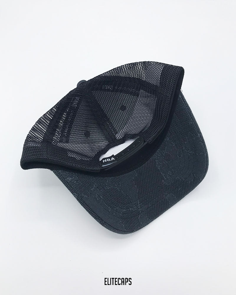 NBA Grey Bull Embroidered Trucker Cap - C0555