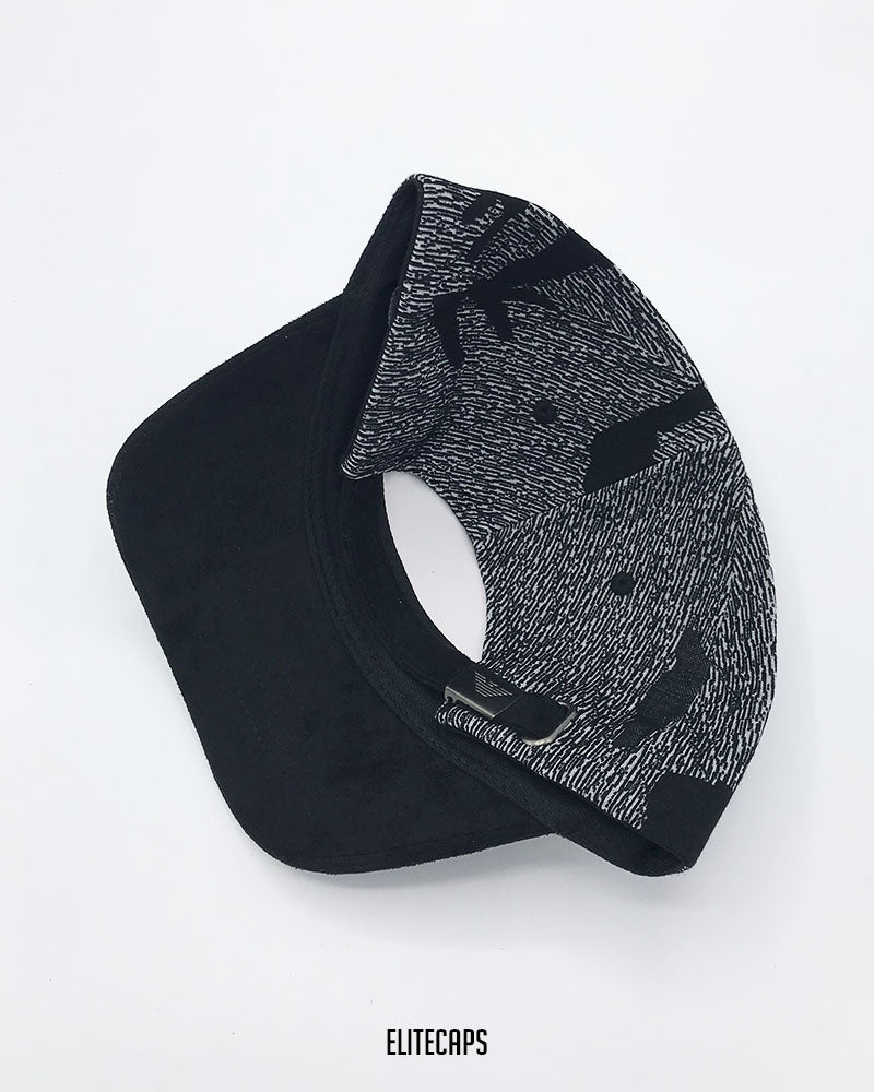 AR Black Two-Tone Suede Baseball Cap - C0692