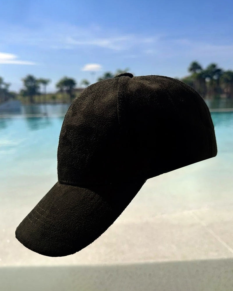 Basic Black Suede Cap - C0118