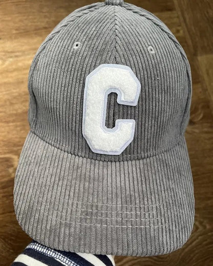 Classic Grey Corduroy Cap - C0139