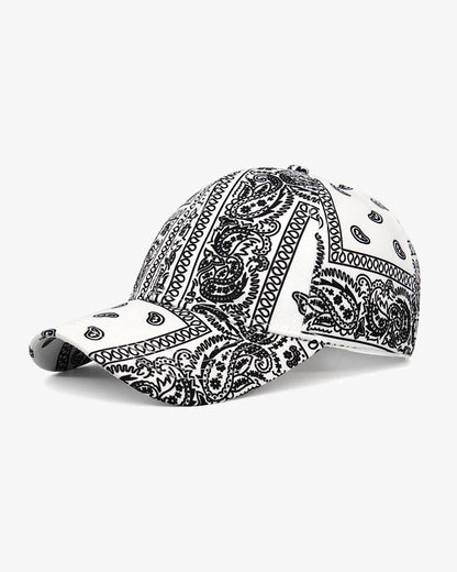 Black & White Paisley Cap - C0114