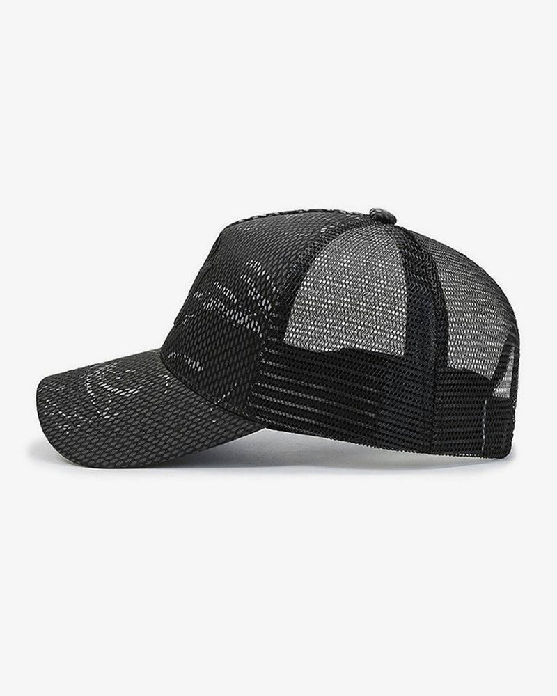 Black & Grey NY Embroidered Mesh Cap - C0154