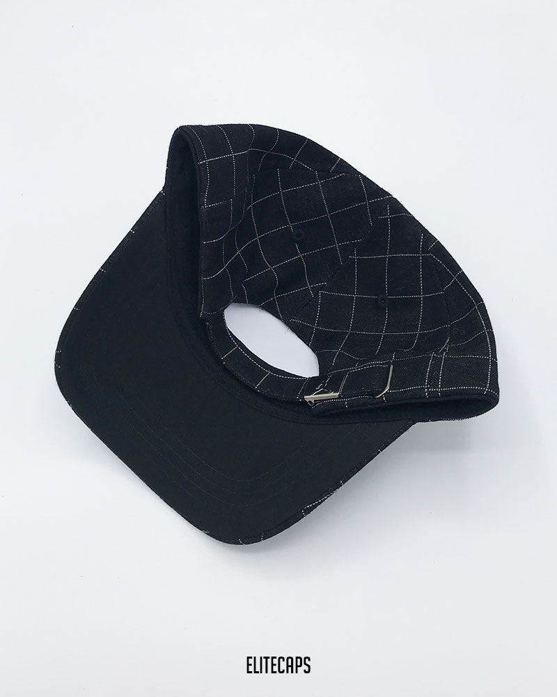 Black Checked JORDAN Embroidered Baseball Cap - C0552