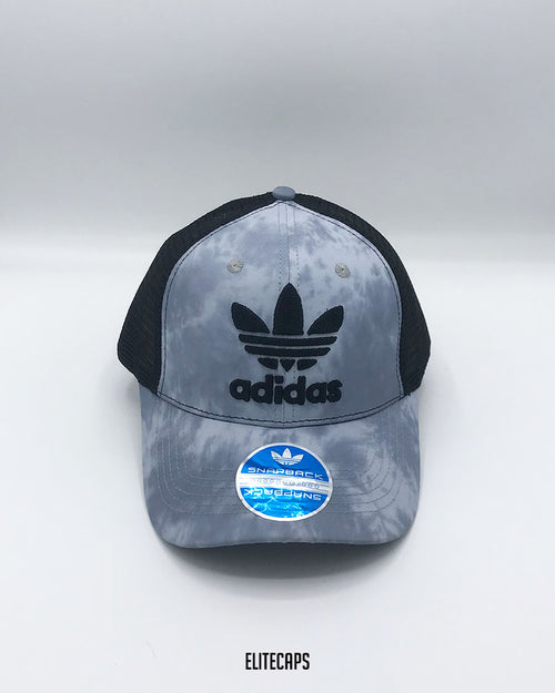 ADI Grey Tie-Dye Trefoil Trucker Cap - C0373