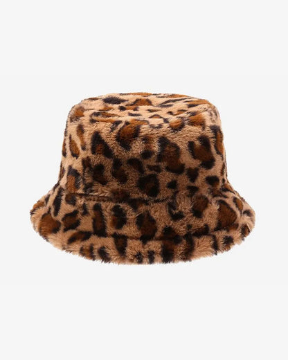 Soft Leopard Versatile Warm Bucket Hat - H0101