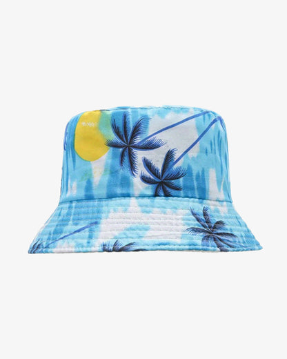 Blue Palm Art Convertible Bucket Hat - H0108