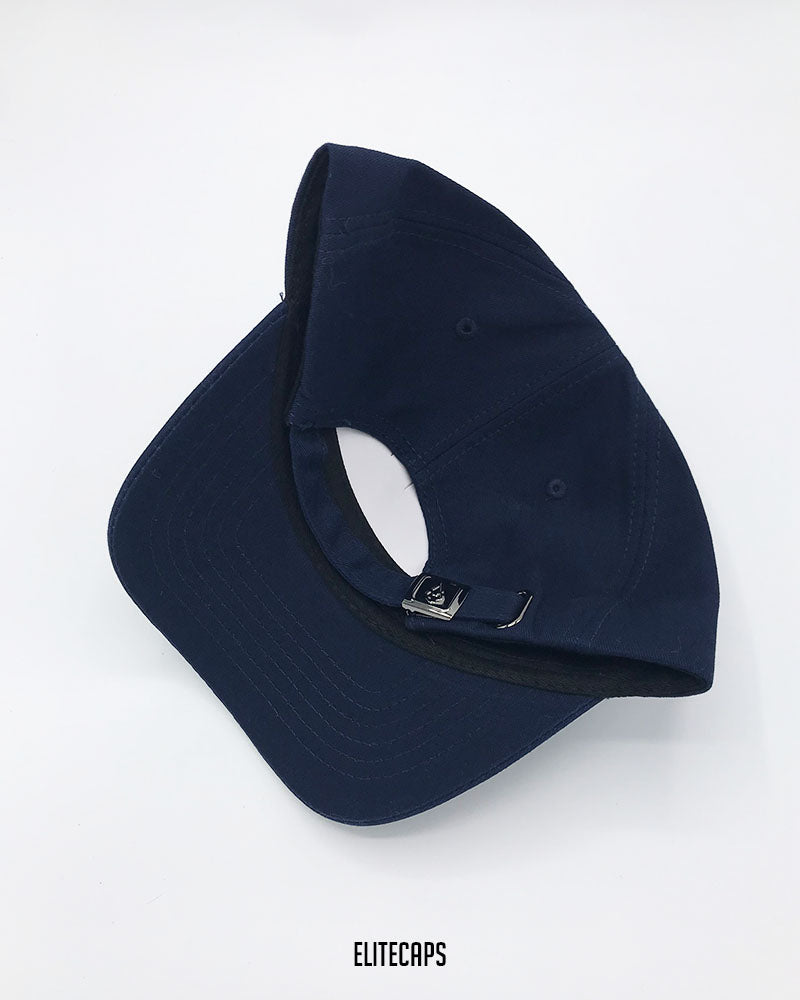 Luxury Navy Horse Embroidered BKT Cap - C0554