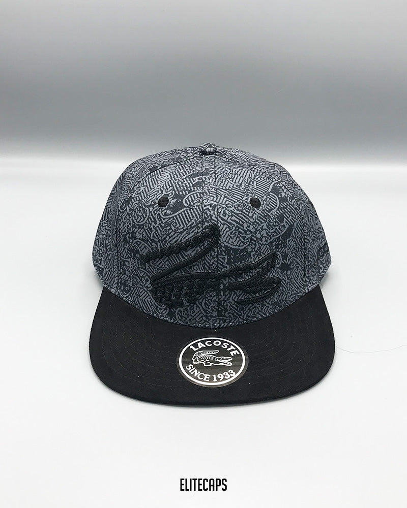 LC Grey Black Pattern Snapback Cap - C0420
