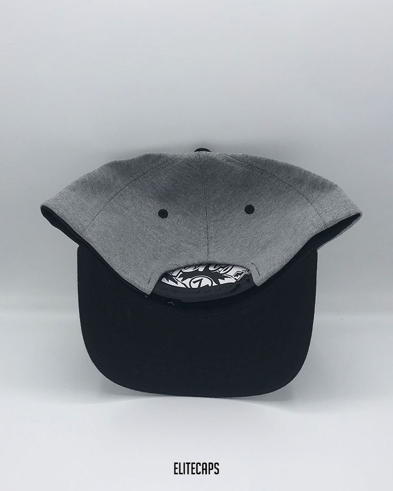 Motor Grey & Black Contrast Snapback Cap - C0452