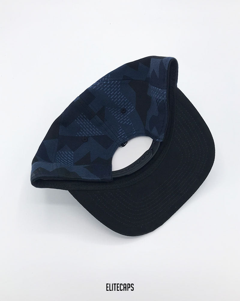 NKE Navy Digital Pattern Snapback Cap - C0563