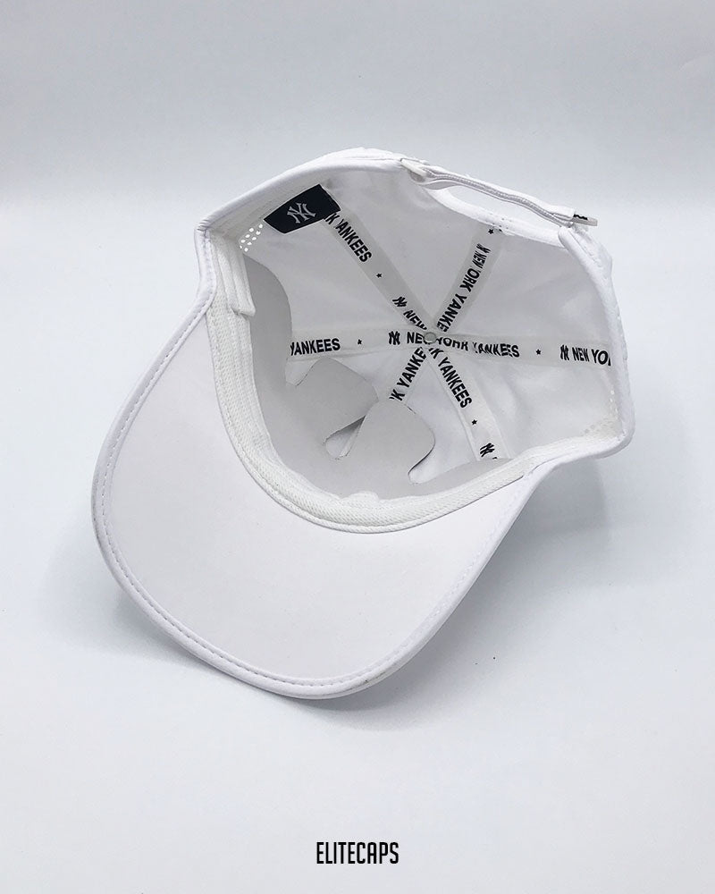White NY Soft Parachute Baseball Cap - C0596
