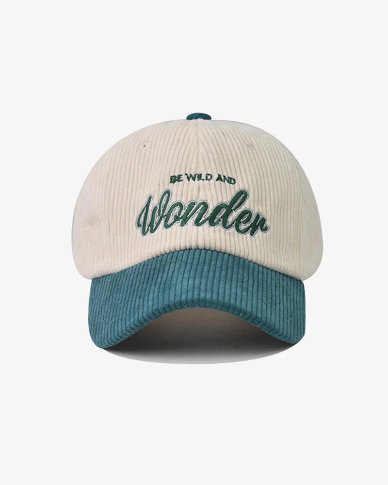 Green Wonder Embroidered Corduroy Cap - C0166