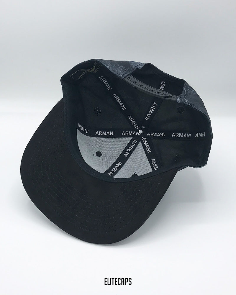 Black AR Marble Snapback Cap - C0317