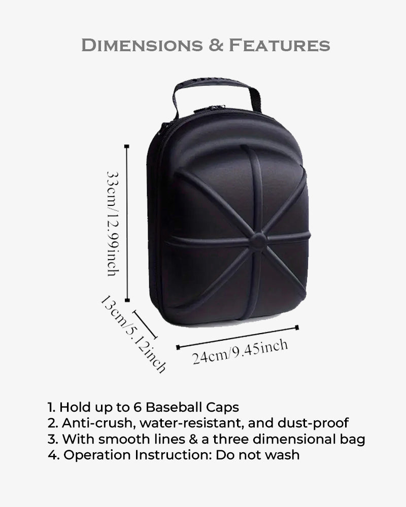 Hard Shell Cap Carrier Case - Black - BG001