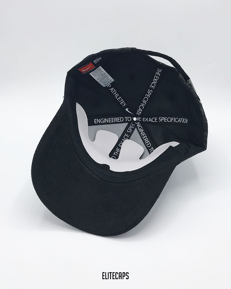 NKE Black Contrast Suede Baseball Cap - C0529