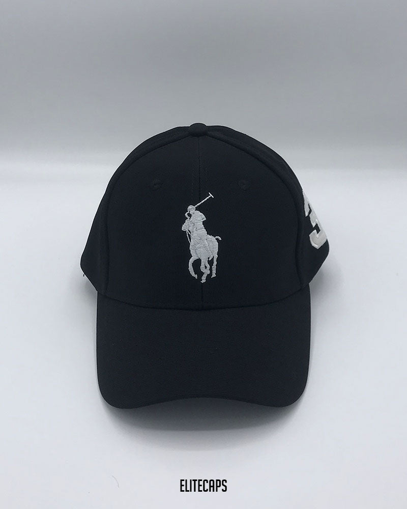 RL Black Polo Baseball Cap - C0372