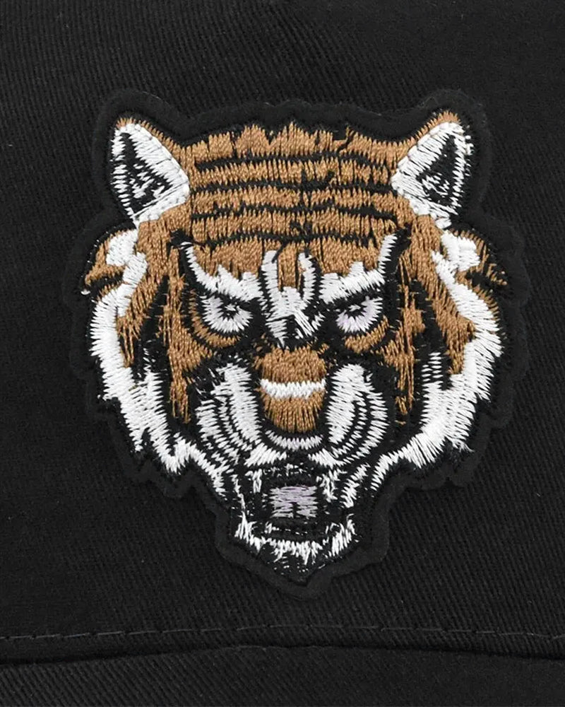 Tiger Embroidered Black Mesh Cap - C0123