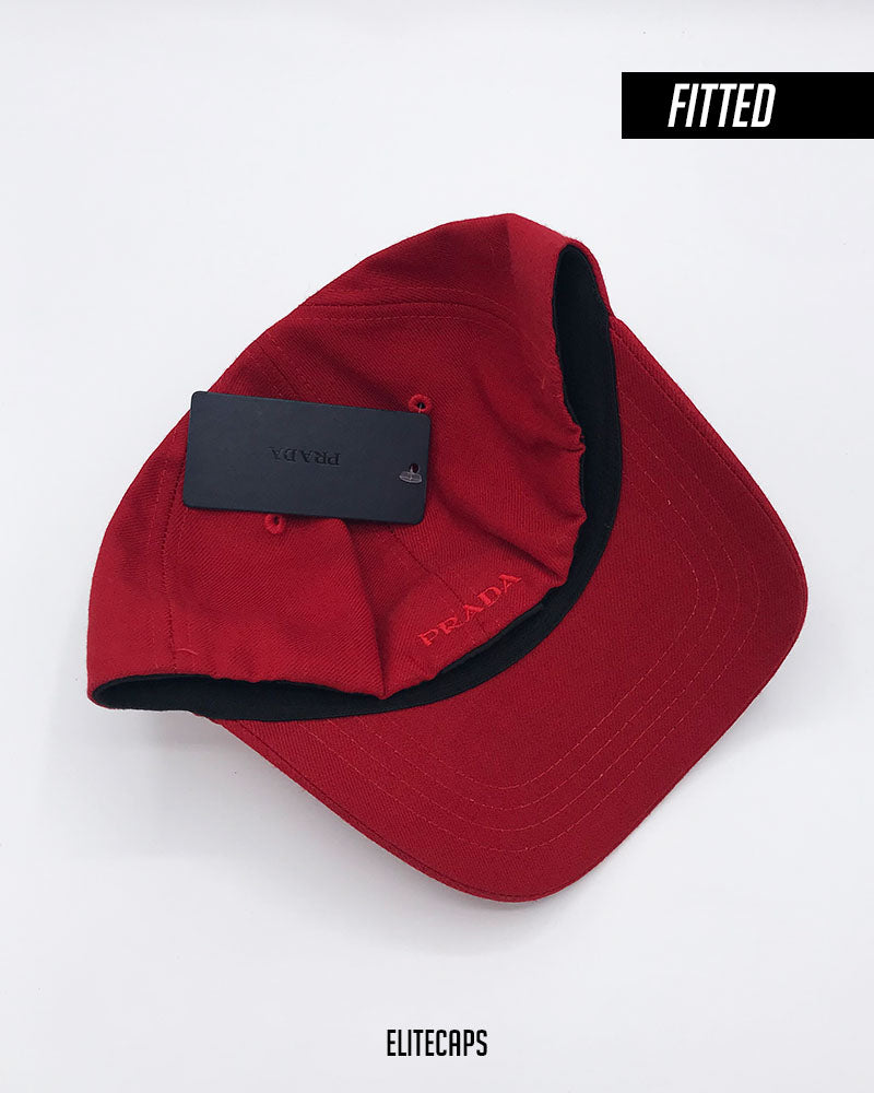 PRADA Bold Red Fitted Cap - C0623